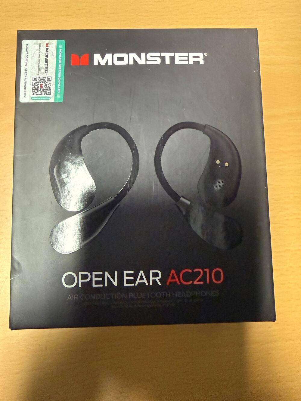 Monster Open Ear AC210 Bluetooth Wireless Earbuds IPX5 Black Open Box